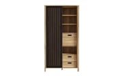 Hochschrank Jytana, Mauvelle Eiche-Nachbildung/schwarz