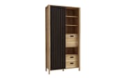 Hochschrank Jytana, Mauvelle Eiche-Nachbildung/schwarz