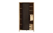 Hochschrank Jytana, Mauvelle Eiche-Nachbildung/schwarz
