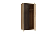 Kleiderschrank Jytana, Mauvelle Eiche-Nachbildung/schwarz