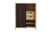 Highboard Jytana, Mauvelle Eiche-Nachbildung/schwarz