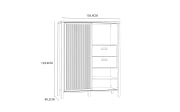 Highboard Jytana, Mauvelle Eiche-Nachbildung/schwarz