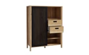 Highboard Jytana, Mauvelle Eiche-Nachbildung/schwarz