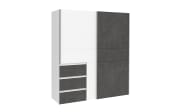 Kleiderschrank Winn2, weiß/dunkelgrau, 170,3 x 200,5 cm