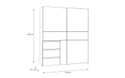 Kleiderschrank Winn2, weiß, 170,3 x 200,5 cm