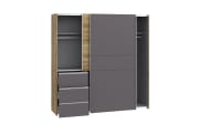 Kleiderschrank Winn2, Flagstaff Eiche-Nachbildung/grau, 170,3 x 200,5 cm