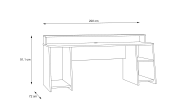 Gaming-Schreibtisch Tezaur, schwarz, 200 cm