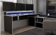 Eck-Gaming-Schreibtisch Tezaur, schwarz/weiß