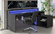 Eck-Gaming-Schreibtisch Tezaur, schwarz