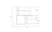 Kommode Skive, Mauvella Eiche-Nachbildung/salbeigrün