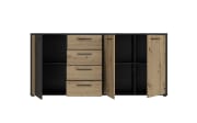 Sideboard Cardigan, schwarz/Artisan Eiche-Nachbildung