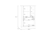 Glasvitrine Duro, Riviera Eiche/Cabezone Eiche-Nachbildung, 160,3 cm