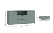 TV-Unterschrank Ganymede, salbeifarbig, 63,1 cm