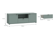 TV-Unterschrank Ganymede, salbeifarbig, 43,9 cm