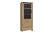 Vitrine San Cayetano, Mauvella Eiche-Nachbildung, 77 cm