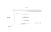 Kommode San Cayetano, Mauvella Eiche-Nachbildung, 206 cm