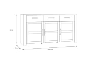 Sideboard Bohol, Riviera Eiche-Nachbildung/grau, 166,1 cm