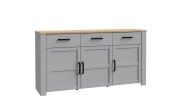 Sideboard Bohol, Riviera Eiche-Nachbildung/grau, 166,1 cm