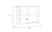 Sideboard Bohol, Riviera Eiche-Nachbildung/grau, 116,4 cm