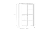 Vitrine Bohol, Riviera Eiche-Nachbildung/grau, 106,4 cm