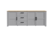 Sideboard Bohol, Riviera Eiche-Nachbildung/grau, 220,8 cm