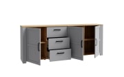 Sideboard Bohol, Riviera Eiche-Nachbildung/grau, 220,8 cm