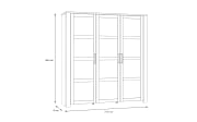 Hochvitrine Bohol, Riviera Eiche-Nachbildung/grau, 151,1 cm