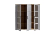 Hochvitrine Bohol, Riviera Eiche-Nachbildung/grau, 151,1 cm