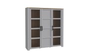 Hochvitrine Bohol, Riviera Eiche-Nachbildung/grau, 151,1 cm