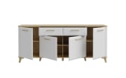 Sideboard Wardiol, Artisan Eiche-Nachbildung/weiß, 209,7 cm