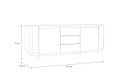 Kommode Vodol, sandfarbig/schwarz, 204,9 cm