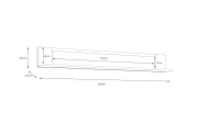 Wandregal Vodol, sandfarbig/schwarz, 200 cm