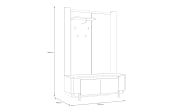 Garderobe Vodol, sandfarbig/schwarz