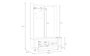 Garderobe Vodol, sandfarbig/schwarz