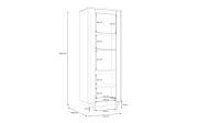 Vitrine Vodol, sandfarbig/schwarz, 75,6 cm