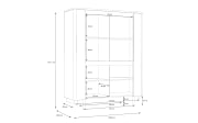 Highboard Vodol, sandfarbig/schwarz