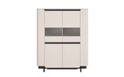 Vitrine Vodol, sandfarbig/schwarz, 130,3 cm