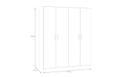 Kleiderschrank Econobox2, weiß, 177,5 cm