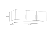 Schrankaufsatz Econobox2, Mauvelle Eiche-Nachbildung, 133,2 cm