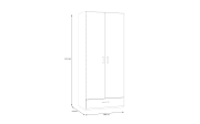 Kleiderschrank Econobox2, weiß, 88,9 cm