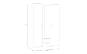 Kleiderschrank Econobox2, Mauvelle Eiche-Nachbildung, 133,2 cm