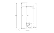 Kleiderschrank Econobox2, Mauvelle Eiche-Nachbildung, 133,2 cm