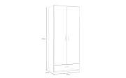 Kleiderschrank Econobox2, Mauvelle Eiche-Nachbildung, 88,9 cm