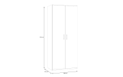 Kleiderschrank Econobox2, weiß, 88,9 cm