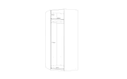 Eckkleiderschrank Econobox2, Mauvelle Eiche-Nachbildung, 89,5 cm