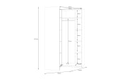 Eckkleiderschrank Econobox2, weiß, 116,8 cm