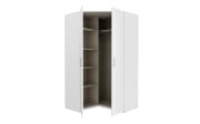 Eckkleiderschrank Econobox2, weiß, 116,8 cm