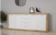 Sideboard Baccio, Artisan Eiche-Nachbildung/weiß, 197,1 cm
