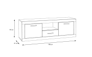 TV-Board Baccio, Artisan Eiche-Nachbildung/weiß