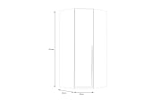Eckkleiderschrank Smart Room, Eiche-Nachbildung/weiß, 